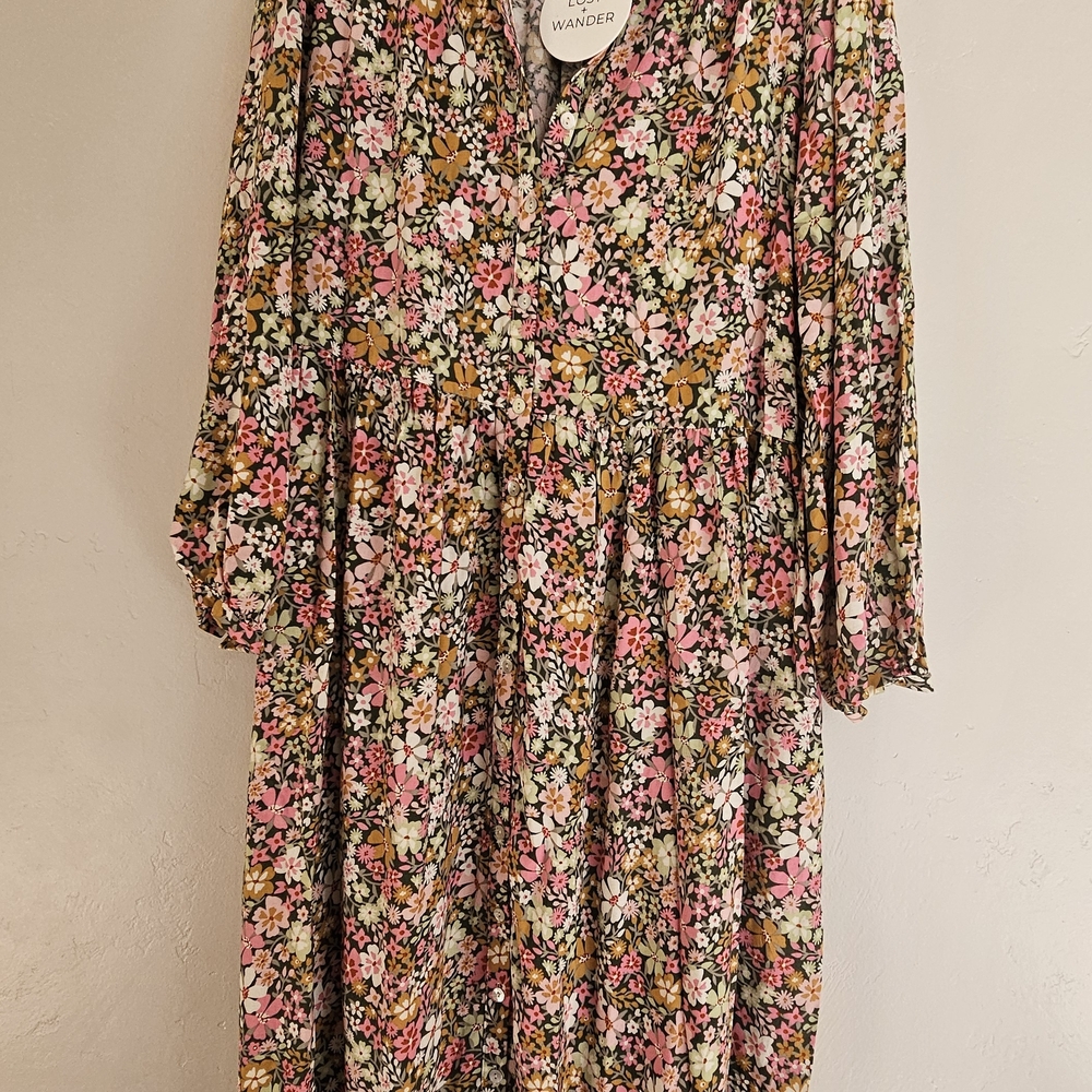 Lost + Wander Floral Maxi Dress - Pink, Yellow, Green